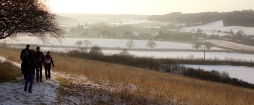 Out in the English countryside. It's so much warmer in the photographs.