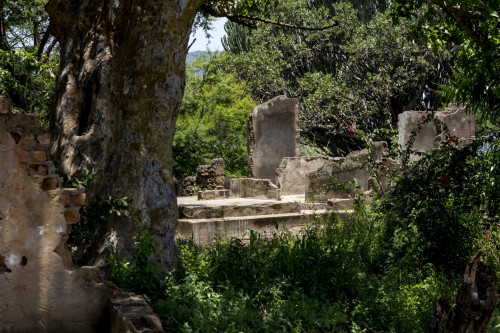 Poking out of the trees a few hundred meters from the mango tree - the ruins we'd come so far to see.